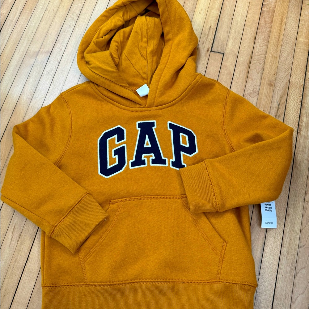 Boys size 4 gap hooded sweatshirt, brand new with tags